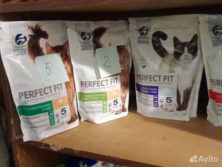Корм для кошек Perfect fit сухой и влажный