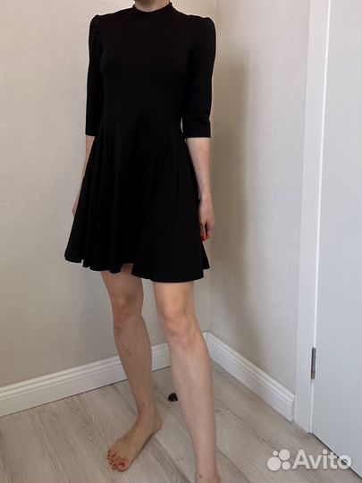 Платье черное с юбкой солнцем S