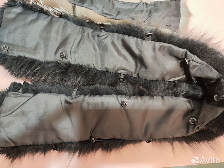 Меховой воротник натуральный на капюшон