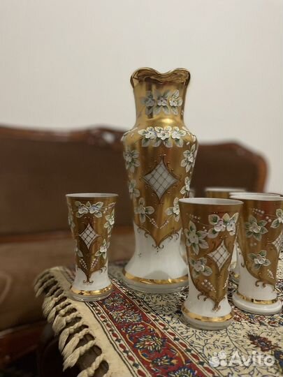 Графин и стаканы богемия