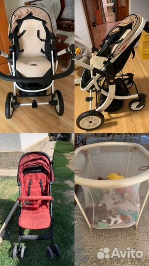 Кроватка, коляски, ходунок и тд