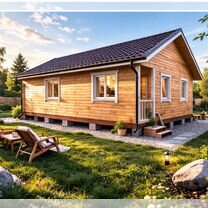 Дачный дом 48 м² с террасой Проект «Ангара»