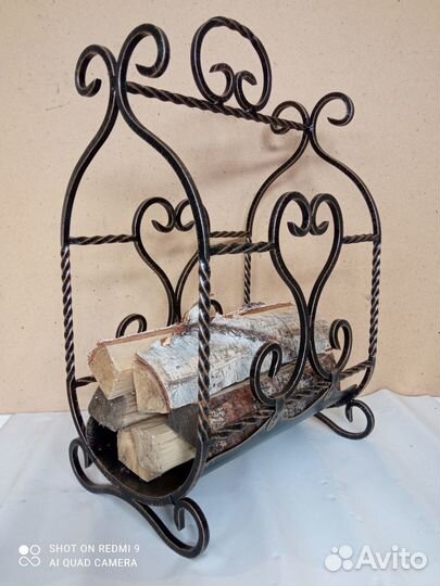 Дровница кованная патинированная бронзой