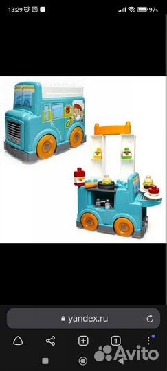 Поварской фургон-толокар-конструктор MegaBloks 4в1