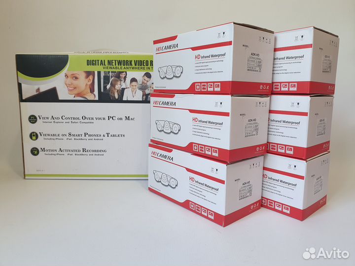 Комплект видеонаблюдения IP PoE со звуком 6 камер