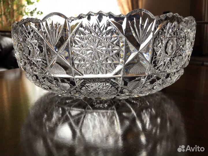 Ваза для фруктов хрустальная