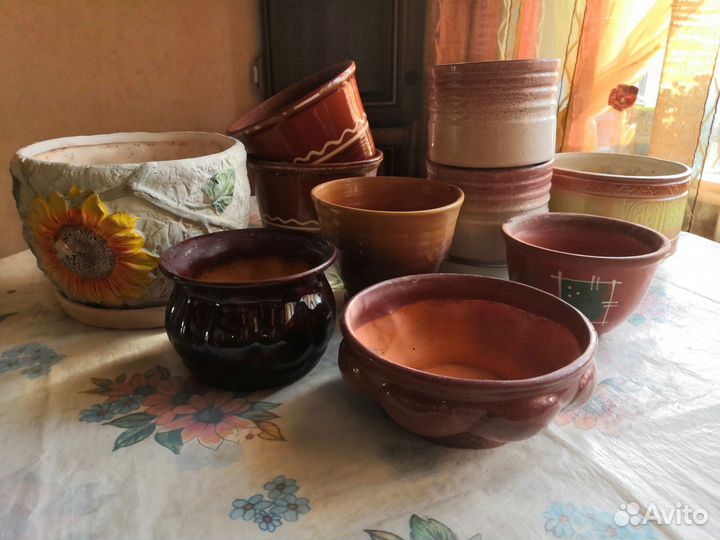Керамические горшки для цветов бу