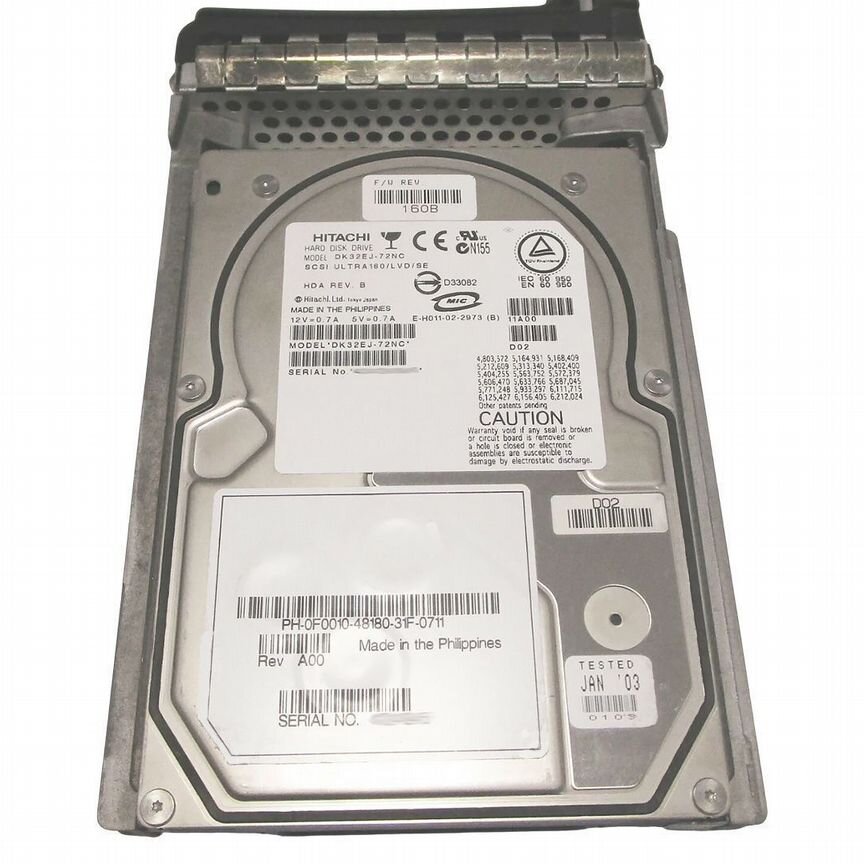 [F0010] Жесткий Диск Dell 73,9gb U320scsi 3.5" Hdd F0010