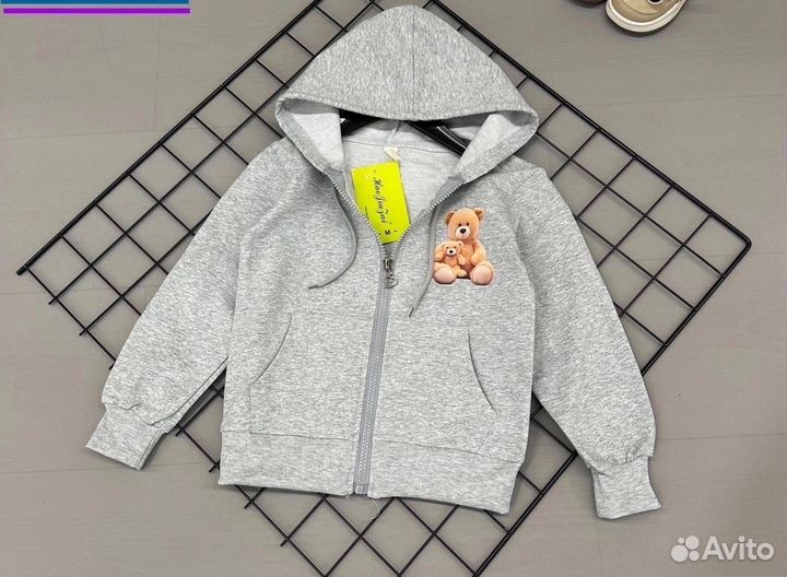 Трикотажная кофта с капюшоном, 104-128