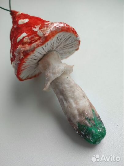 Ватная игрушка грибочек