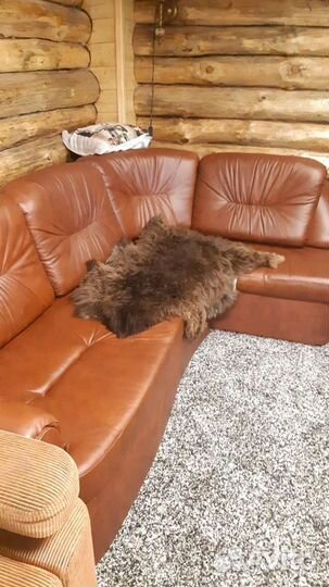 Меховая накидка на диван