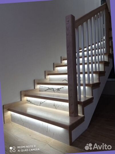 Отделка бетонной лестницы деревом