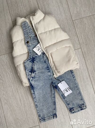 Джинсовый комбинезон Zara новый 92