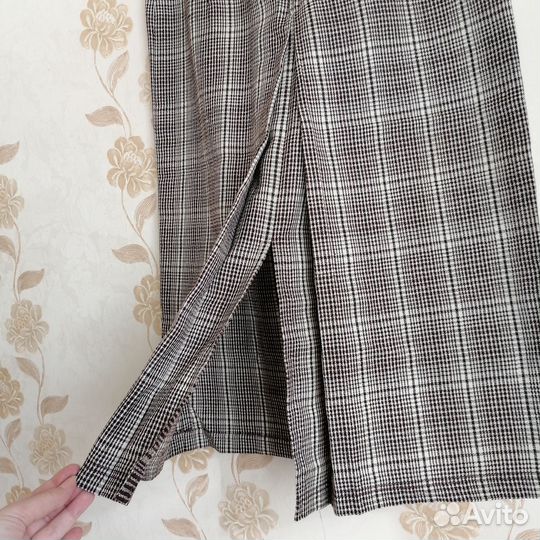 Юбка винтажная клетчатая миди 50рр