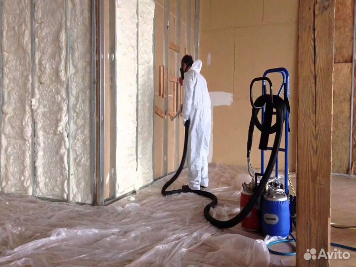 Утепление напылением пенополиуретана