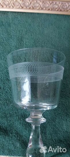 Антикварный хрустальный фужер 19 век Мальцов