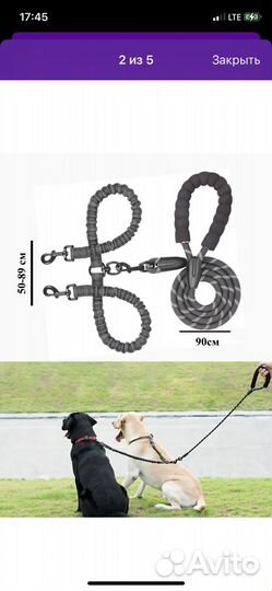 Поводок-сворка для двух собак