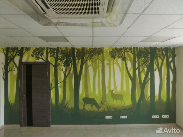 Художественная роспись стен. Аэрография 3D рисунок