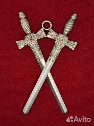 Серебряный знак внутреннего стража масонской ложи