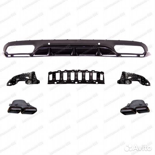 Диффузор и насадки 63 AMG Edition1 Mercedes C205 C