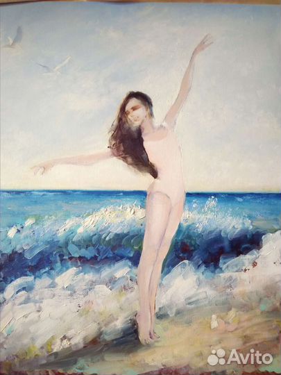 Картина маслом. Чайки