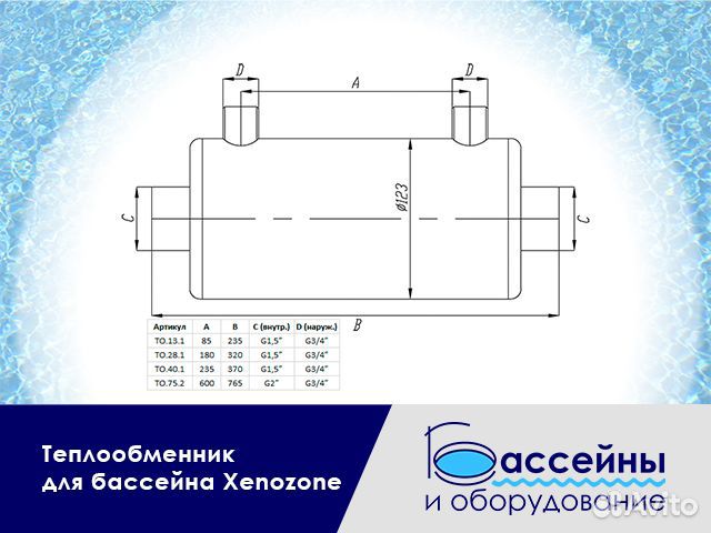 Теплообменник для бассейна Xenozone Майкоп