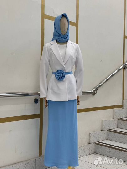 Костюм юбка + пиджак + шарф женское