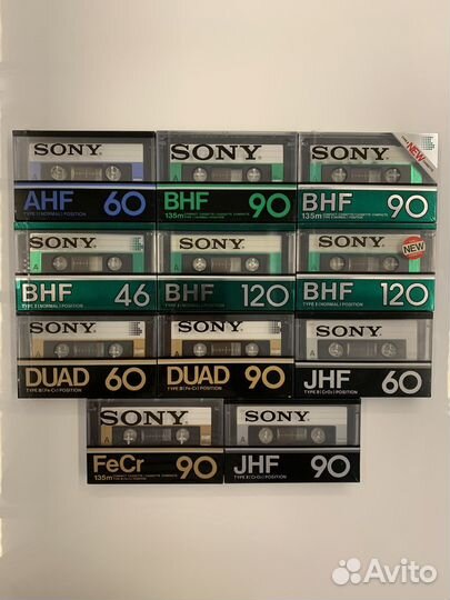 Аудиокассеты Sony AHF BHF Duad JHF FeCr