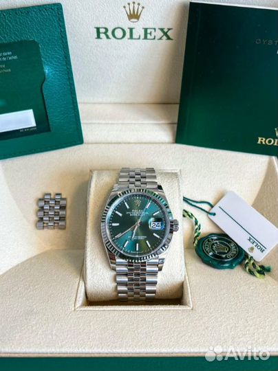 Часы Rolex Datejust 36 green dial Jubilee bracelet