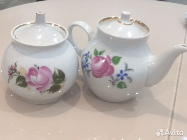 Заварочный чайник и сахарница СССР Дулево