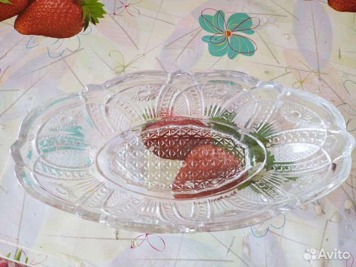 Хрустальная ладья СССР 27 см на 13 см