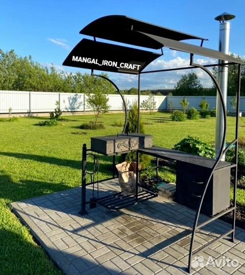 Мангал с печкой под казан