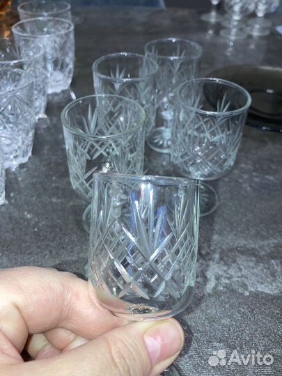 Хрустальные фужеры и рюмки
