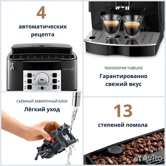 Кофемашина DeLonghi ecam 22.110.B черная