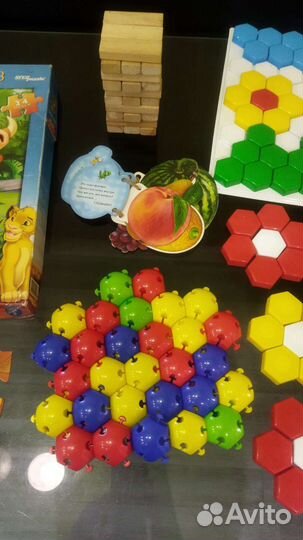 Деревянные пазлы, домино, мозайка и конструктор