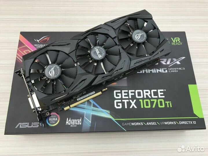 Видеокарта Asus rog strix 1070 Ti (8 гб)