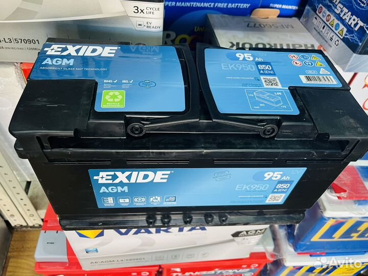 Аккумулятор AGM 95 Exide EK950 24 год. В наличии