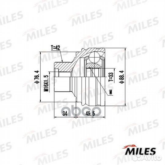 Шрус audi A4/A5/Q5 1.8-3.2 07- нар. GA20034 Miles