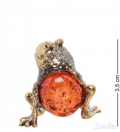 Фигурка Лягушка (латунь, янтарь) A1965585