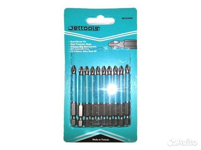 Бита jettools PH2 70мм магнитная 10шт