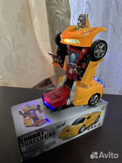 Машина-робот-Трансформер свет+звук