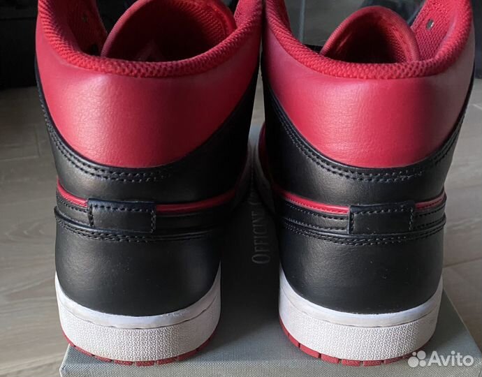 Кеды Jordan 1 Mid Reverse Bred, размер 42 Оригинал