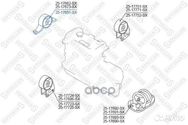 25-17651-SX подушка двигателя правая Nissan Mu