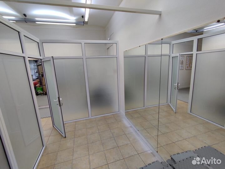 Офисные перегородки, пластик, алюминий, безрамные