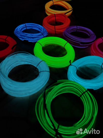 Неоновая нить В автомобиль холодный неон 5 метров