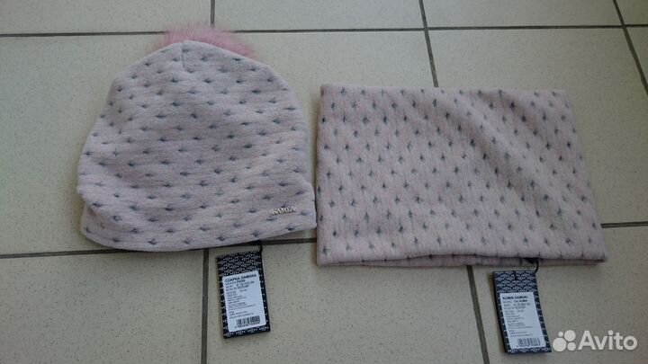 Шапка и снуд Польша розовый