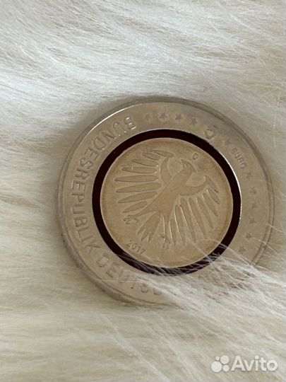 Монета серебро 5 евро