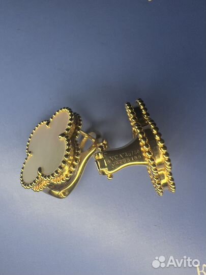 Серьги van cleef золото перламутр женские