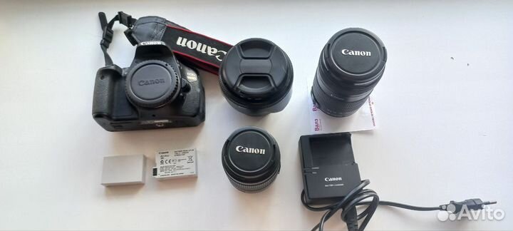 Комплект canon 600d + 3 объектива
