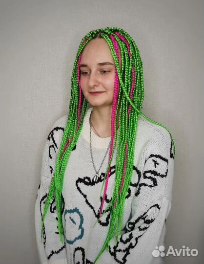 Косы с канекалоном,афрокосы,цветной ряд,зизи,дреды